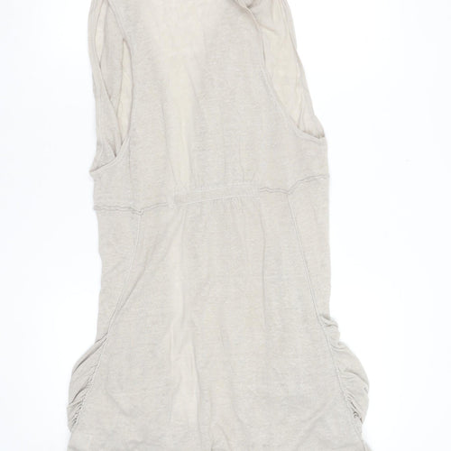Mint Velvet Women’s Beige Linen Sleeveless Open Vest Size 10
