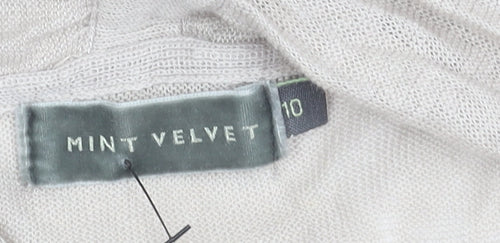 Mint Velvet Women’s Beige Linen Sleeveless Open Vest Size 10