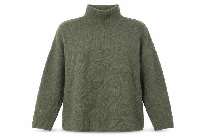 French Connection Women’s Khaki High Neck Wool Blend Jumper Size M