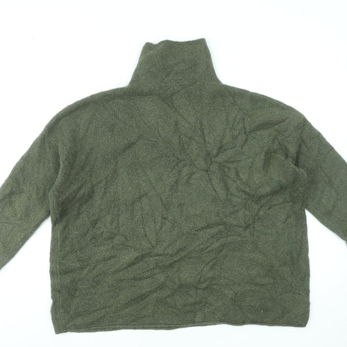 French Connection Women’s Khaki High Neck Wool Blend Jumper Size M