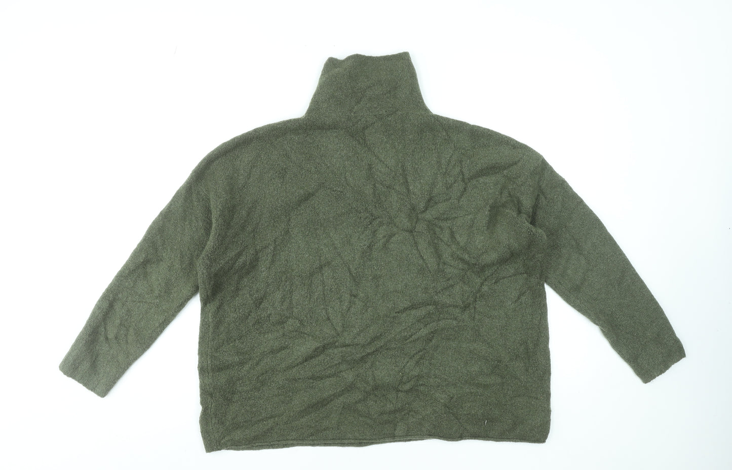 French Connection Women’s Khaki High Neck Wool Blend Jumper Size M