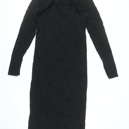 ASOS DESIGN Women’s Black Size 10 Long Sleeve Bodycon Midi Dress