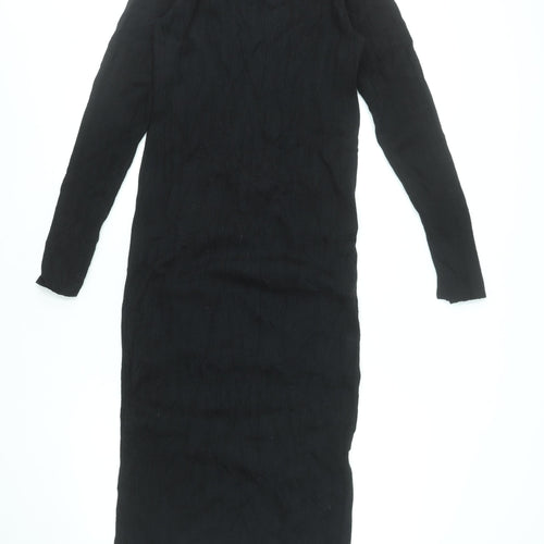 ASOS DESIGN Women’s Black Size 10 Long Sleeve Bodycon Midi Dress