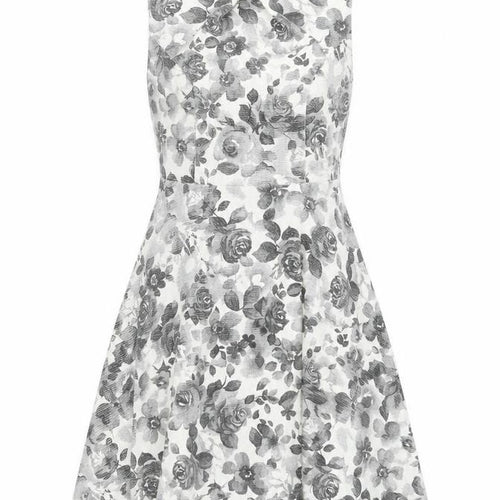 M&Co Women’s Ivory Floral Fit & Flare Sleeveless Dress Size 12