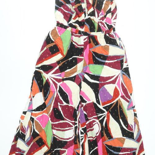 Next Womens Multicoloured Strapless Wide Leg Jumpsuit Size 14 Viscose Blend