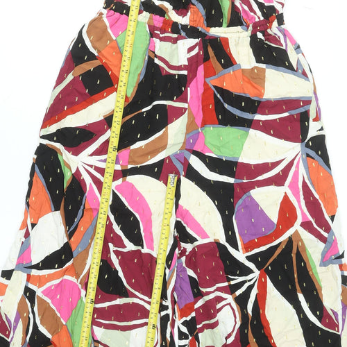 Next Womens Multicoloured Strapless Wide Leg Jumpsuit Size 14 Viscose Blend