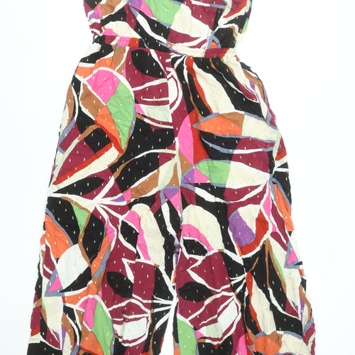 Next Womens Multicoloured Strapless Wide Leg Jumpsuit Size 14 Viscose Blend