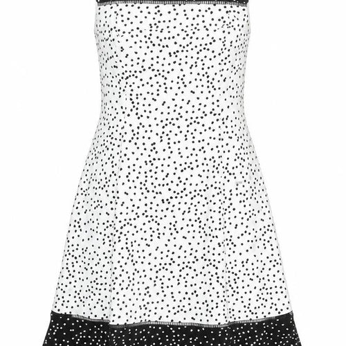 Roman Women Black Polka Dot Fit & Flare Sleeveless Knee Length Dress Size 12