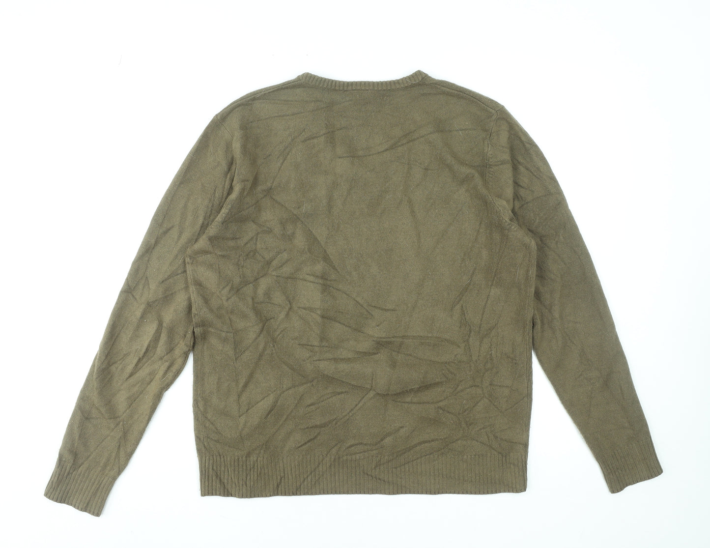 Slazenger Men's Green V-Neck Acrylic Jumper Size M Casual Knitwear