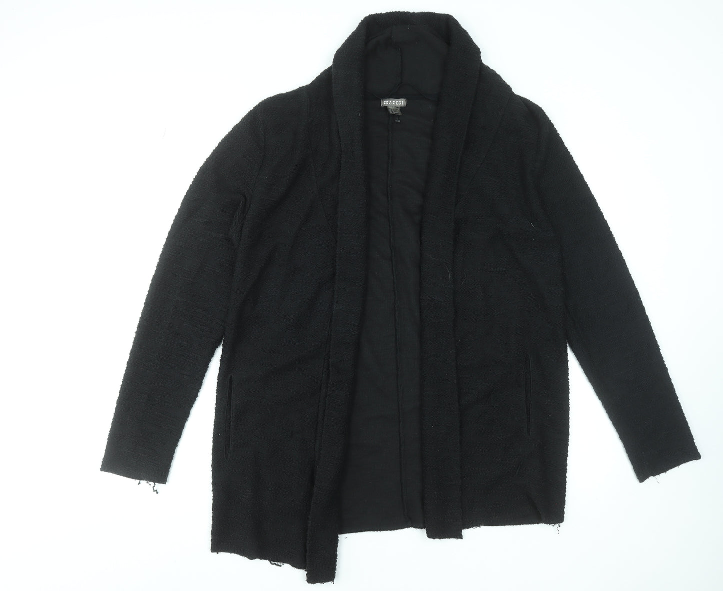 H&M Divided Women’s Black Cotton Blend Mid-Length Coatigan Size 12