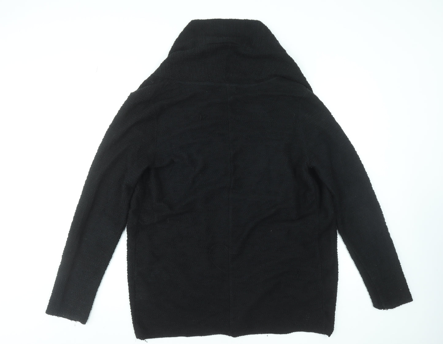 H&M Divided Women’s Black Cotton Blend Mid-Length Coatigan Size 12