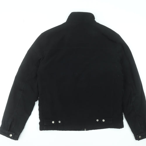 Next Men's Black Small Biker Jacket with Zip Pockets
