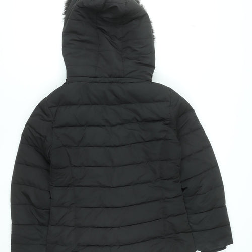 Stradivarius Women Black Size 12 Hooded Puffer Jacket
