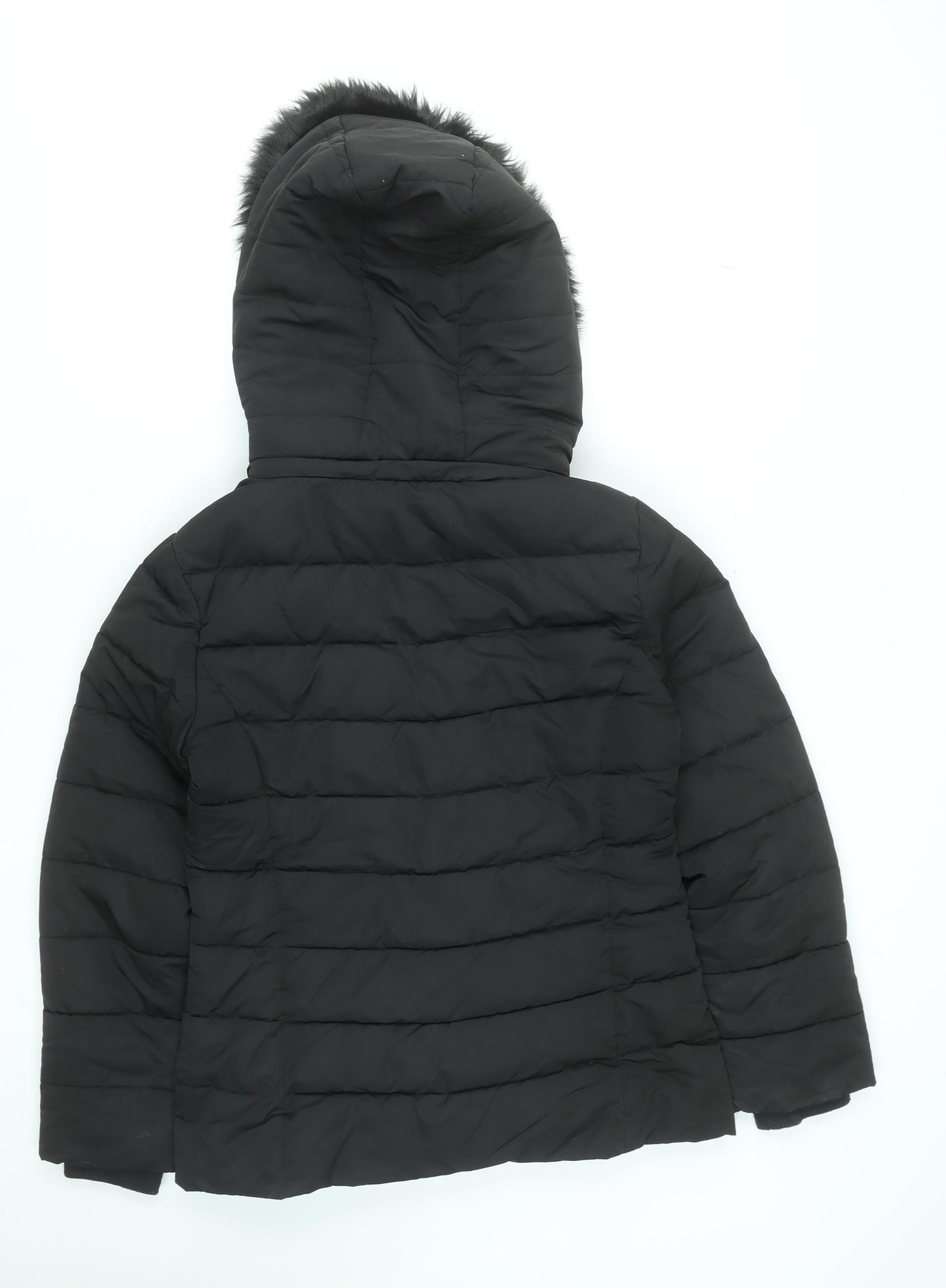 Stradivarius Women Black Size 12 Hooded Puffer Jacket
