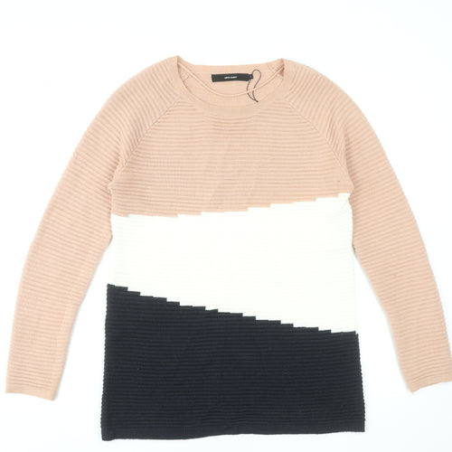 Vero Moda Women's Multicoloured Crew Neck Ribbed Knit Jumper M