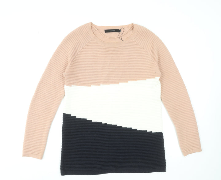 Vero Moda Women's Multicoloured Crew Neck Ribbed Knit Jumper M