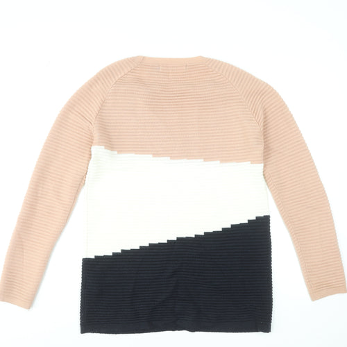 Vero Moda Women's Multicoloured Crew Neck Ribbed Knit Jumper M