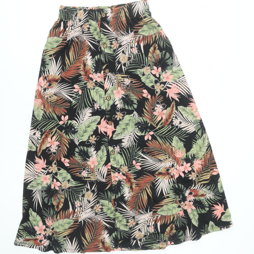 ONLY Womens Multicoloured Floral A-Line Midi Skirt Size M
