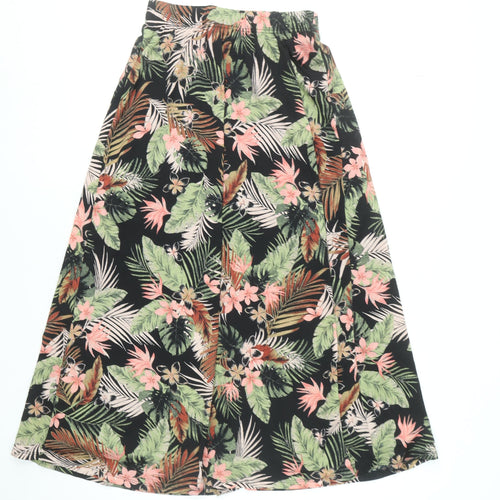 ONLY Womens Multicoloured Floral A-Line Midi Skirt Size M