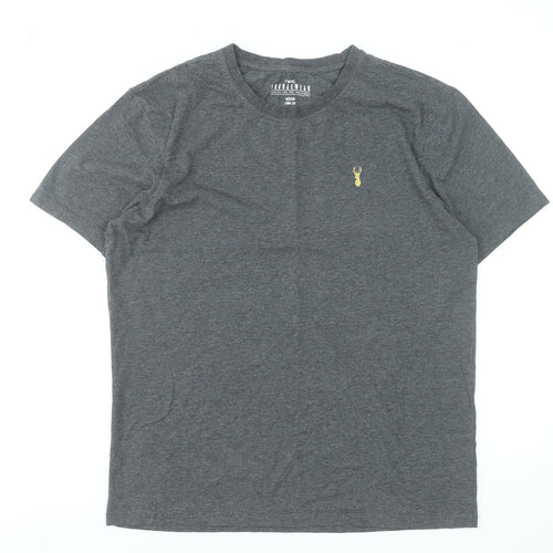 Next Men’s Grey Crew Neck Short Sleeve Cotton Blend T-Shirt Medium