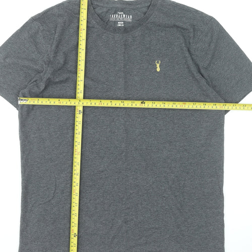 Next Men’s Grey Crew Neck Short Sleeve Cotton Blend T-Shirt Medium