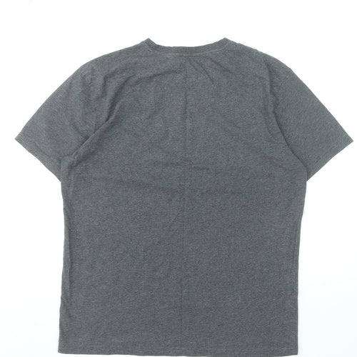 Next Men’s Grey Crew Neck Short Sleeve Cotton Blend T-Shirt Medium
