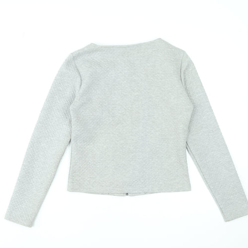 Vila Women Grey Zip Basic Jacket Medium Lightweight Stretch