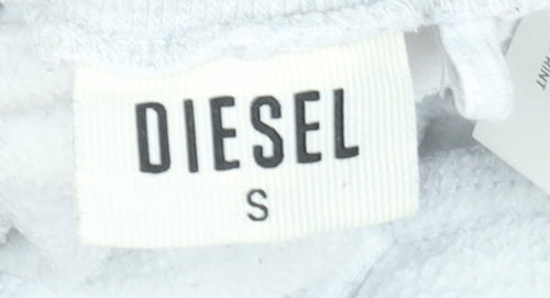 Diesel Women’s Grey Jogger Sweatpants S Soft Cotton Blend Logo Loungewear