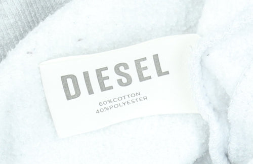 Diesel Women’s Grey Jogger Sweatpants S Soft Cotton Blend Logo Loungewear