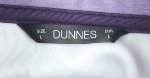 Dunnes Women White & Lilac 1/2 Zip Pullover Sweatshirt Size L