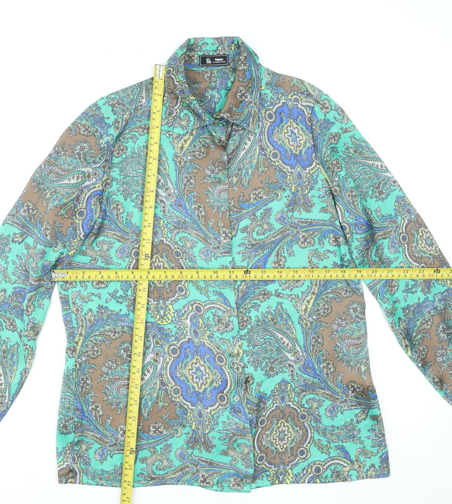 Sinequanone Women's Multicoloured Paisley Long Sleeve Blouse Size 12