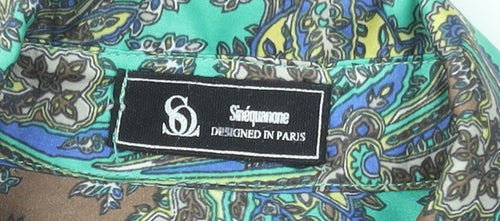 Sinequanone Women's Multicoloured Paisley Long Sleeve Blouse Size 12