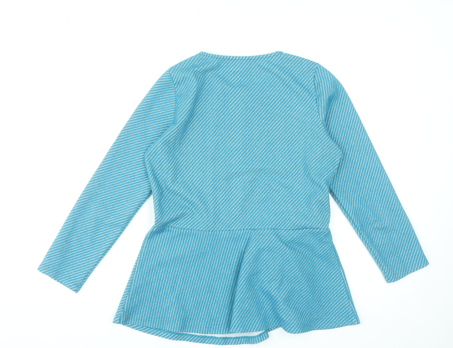 Savida Womens Blue Striped Long Sleeve Tunic Blouse Size 12