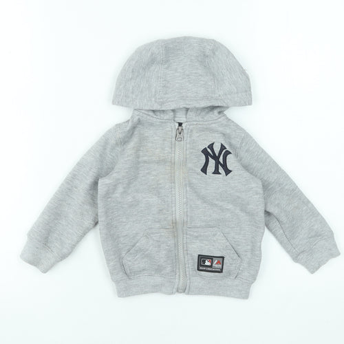 Majestic Athletic Unisex Baby Grey Hoodie 3-6 Months Polyester Cotton Zip Up