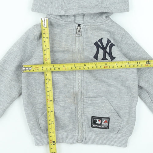 Majestic Athletic Unisex Baby Grey Hoodie 3-6 Months Polyester Cotton Zip Up