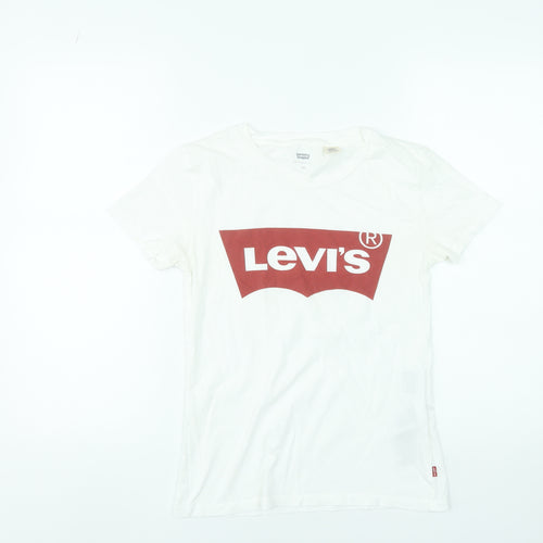 Levi's Women's White 2XS Basic Crew Neck Cotton T-Shirt