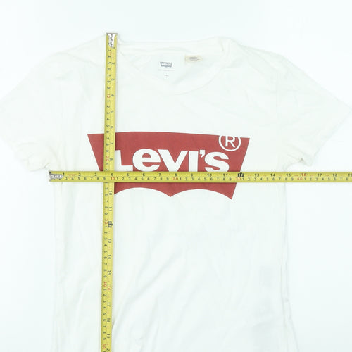 Levi's Women's White 2XS Basic Crew Neck Cotton T-Shirt