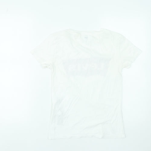 Levi's Women's White 2XS Basic Crew Neck Cotton T-Shirt