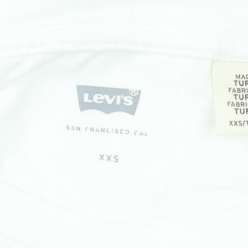 Levi's Women's White 2XS Basic Crew Neck Cotton T-Shirt