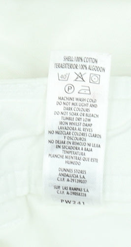 Dunnes Stores Women's White Cargo Trousers Size 14 Cotton