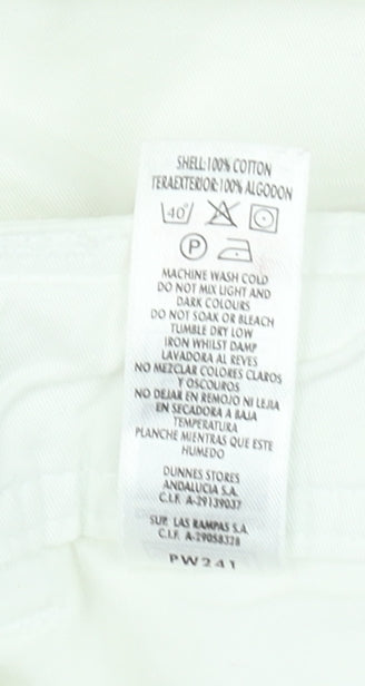 Dunnes Stores Women's White Cargo Trousers Size 14 Cotton