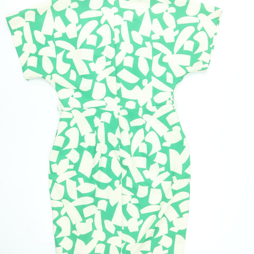 Flounce London Women’s Green Geometric Bodycon Dress Size 14