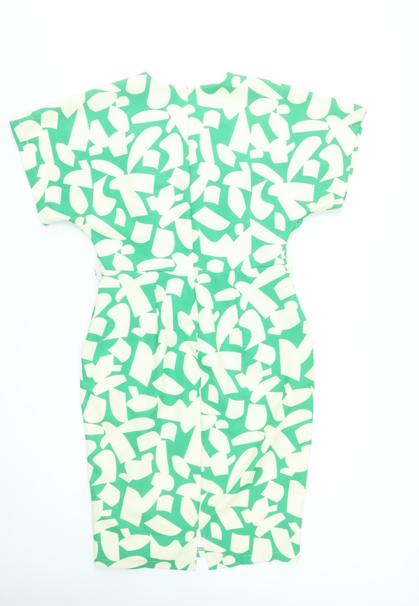 Flounce London Women’s Green Geometric Bodycon Dress Size 14