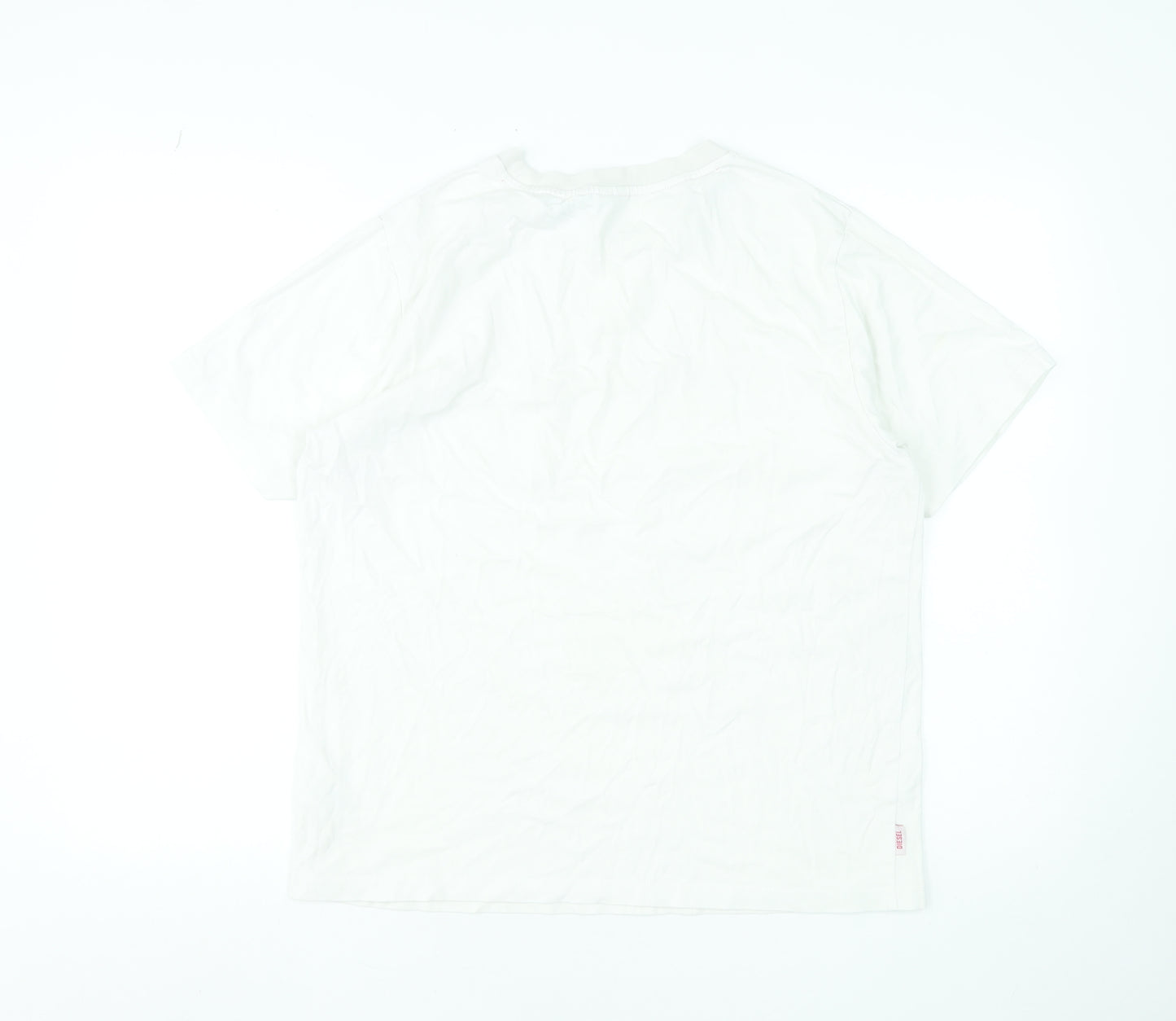 Diesel Women White Leisure Club T-Shirt L Short Sleeve Cotton