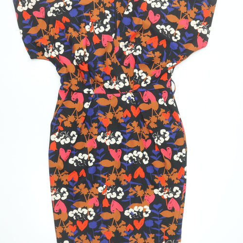 Flounce London Women’s Multicoloured Floral Sheath Dress Size 14