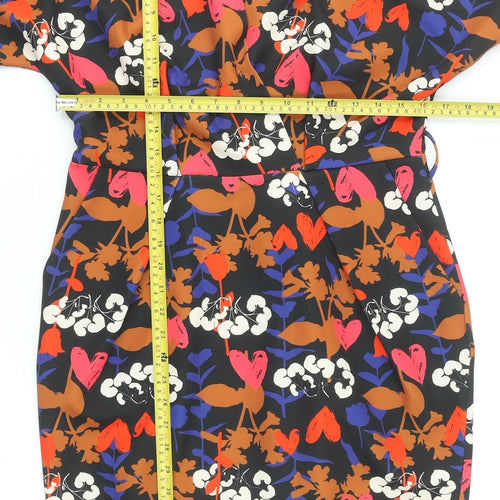 Flounce London Women’s Multicoloured Floral Sheath Dress Size 14