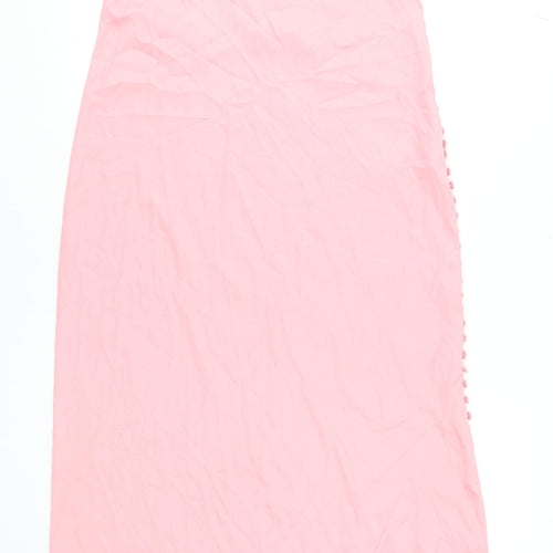 Zara Women Pink Halter Slip Long Dress Summer Size M