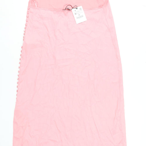 Zara Women Pink Halter Slip Long Dress Summer Size M