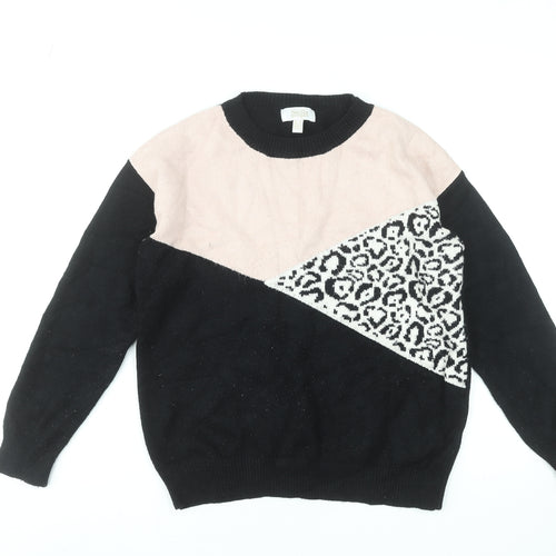 Stella Morgan Women's Black Animal Print Pullover Jumper Size 8