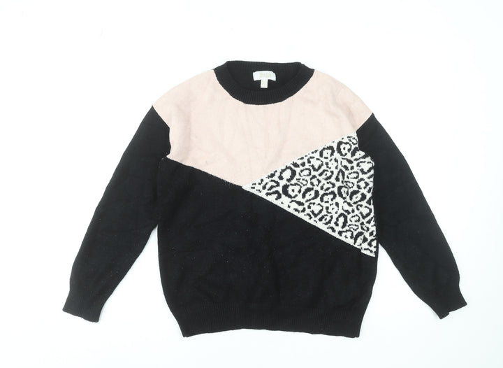 Stella Morgan Women's Black Animal Print Pullover Jumper Size 8